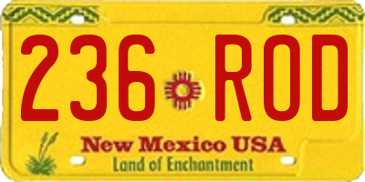 NM license plate 236ROD
