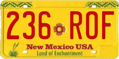 NM license plate 236ROF