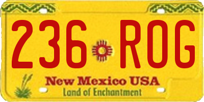 NM license plate 236ROG