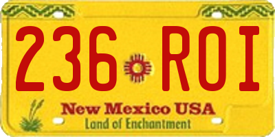 NM license plate 236ROI