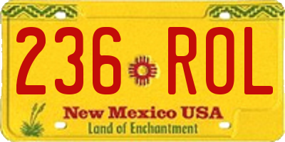NM license plate 236ROL