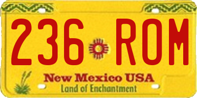 NM license plate 236ROM