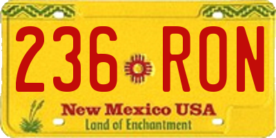 NM license plate 236RON
