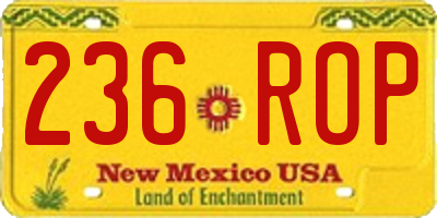 NM license plate 236ROP