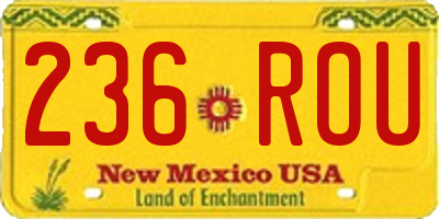 NM license plate 236ROU