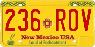 NM license plate 236ROV