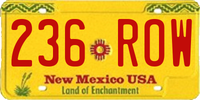 NM license plate 236ROW