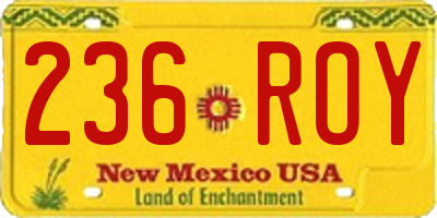 NM license plate 236ROY