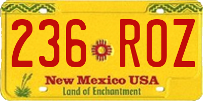 NM license plate 236ROZ