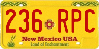 NM license plate 236RPC