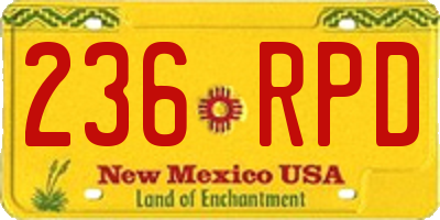 NM license plate 236RPD