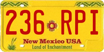 NM license plate 236RPI