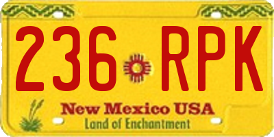 NM license plate 236RPK