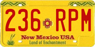 NM license plate 236RPM