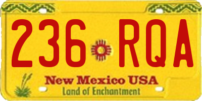 NM license plate 236RQA