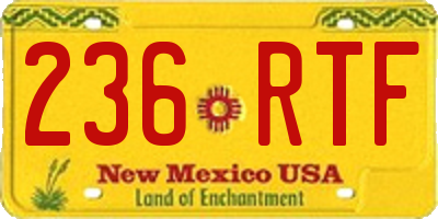 NM license plate 236RTF