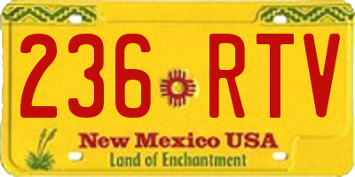 NM license plate 236RTV
