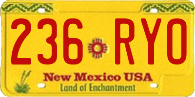 NM license plate 236RYO