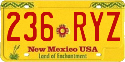 NM license plate 236RYZ