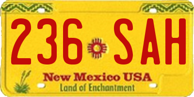 NM license plate 236SAH