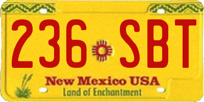 NM license plate 236SBT