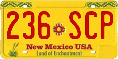 NM license plate 236SCP