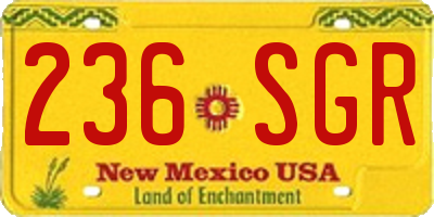 NM license plate 236SGR