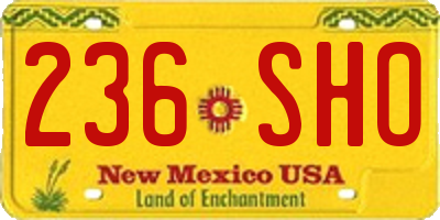 NM license plate 236SHO