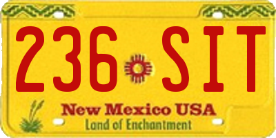 NM license plate 236SIT