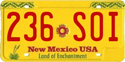 NM license plate 236SOI