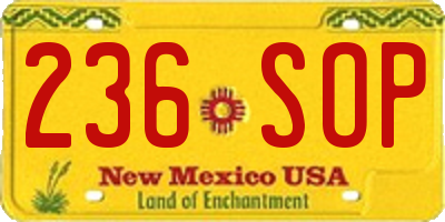 NM license plate 236SOP