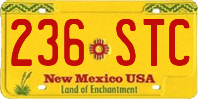 NM license plate 236STC