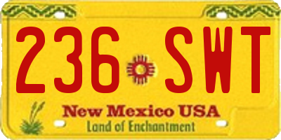 NM license plate 236SWT