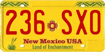 NM license plate 236SXO