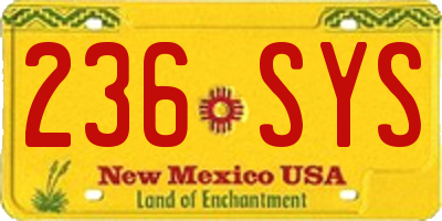 NM license plate 236SYS