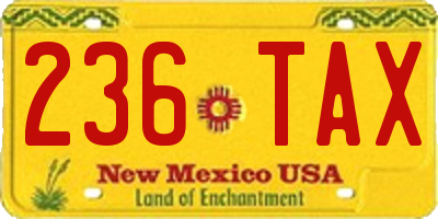 NM license plate 236TAX