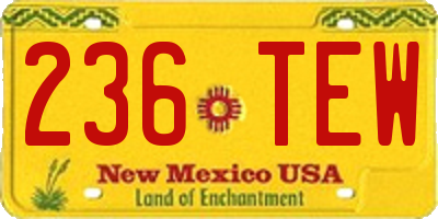 NM license plate 236TEW