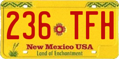 NM license plate 236TFH