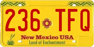 NM license plate 236TFQ