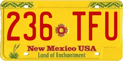 NM license plate 236TFU