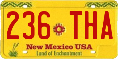 NM license plate 236THA