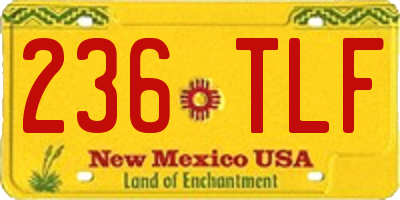 NM license plate 236TLF