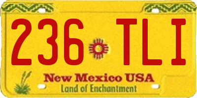 NM license plate 236TLI