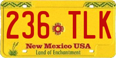 NM license plate 236TLK