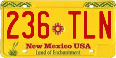 NM license plate 236TLN