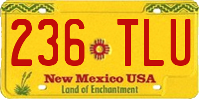NM license plate 236TLU