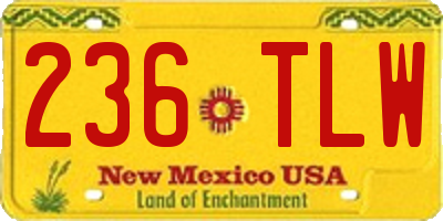 NM license plate 236TLW