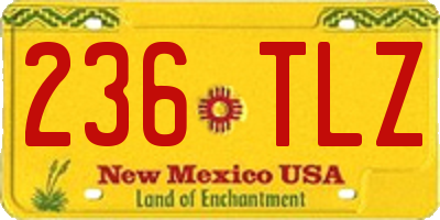 NM license plate 236TLZ