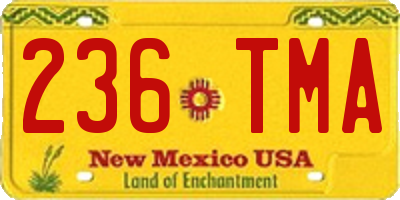 NM license plate 236TMA