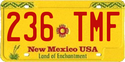 NM license plate 236TMF